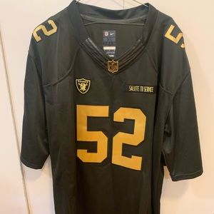 Raiders Jersey extra large, black salute to device 52, Khalil Mack